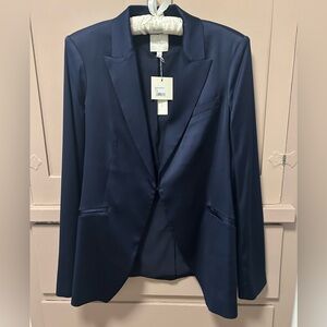 Favorite Daughter women’s navy satin blazer-size small